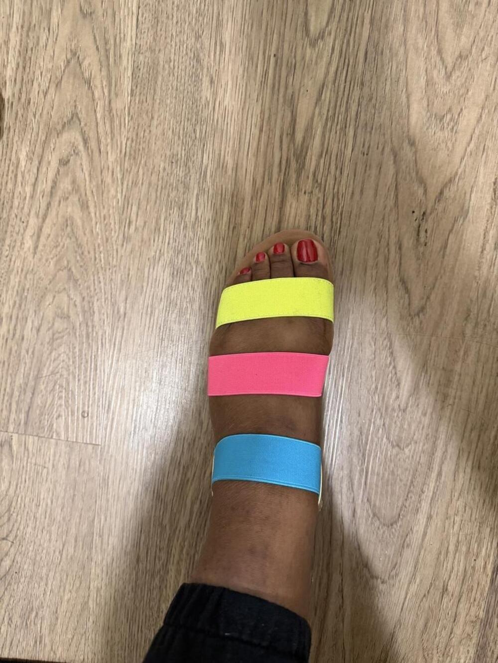 Womens Neon Colorblock Elastic Strap Sandals Jessica Carlyle Size 8.5